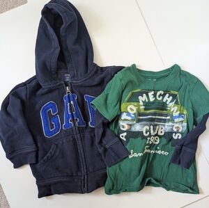 GAP Navy Hoodie and Green Graphic Tee Set
